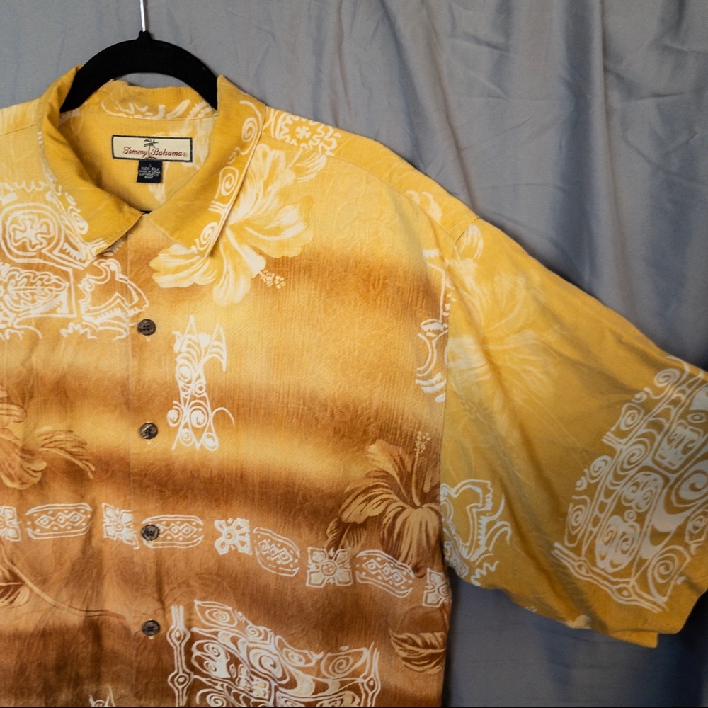 Tommy Bahama Mens Multicolor Floral Silk Shirt